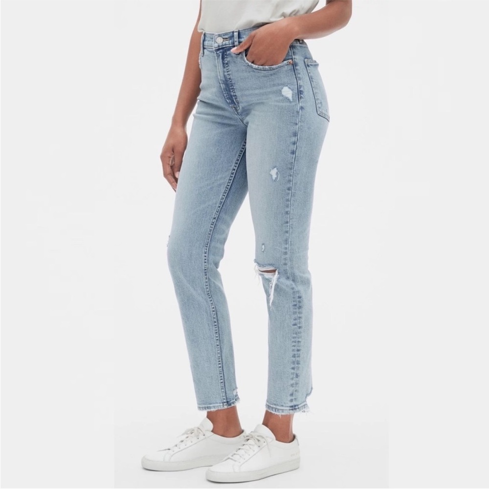 GAP Cigarette Distressed Jeans